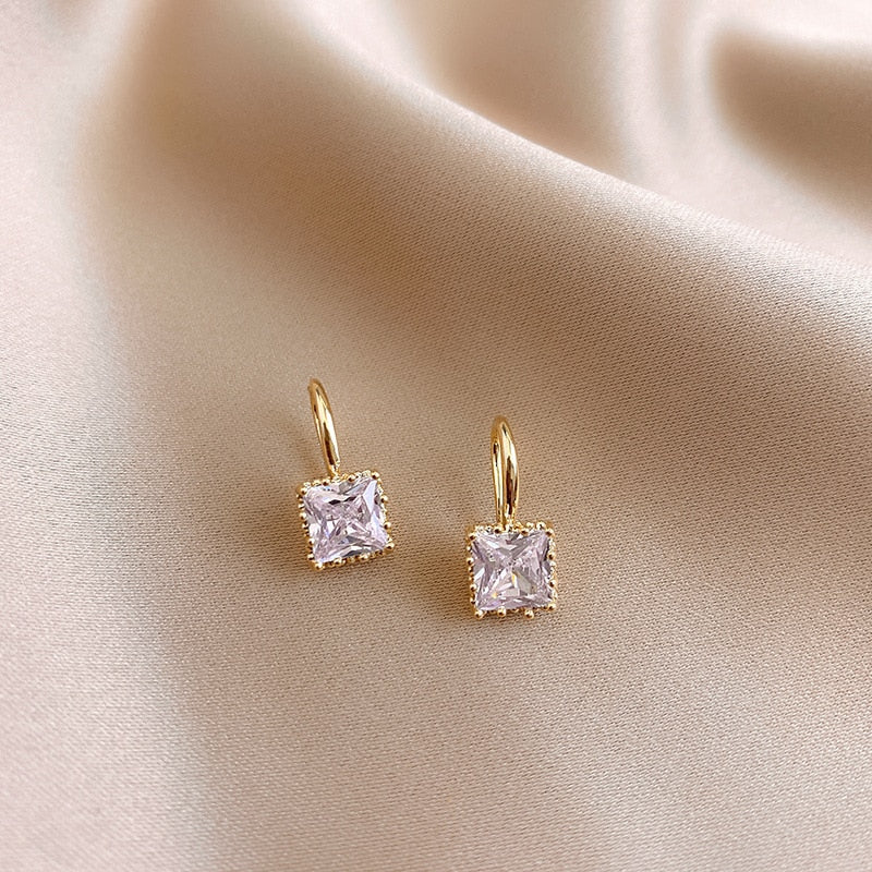 Cute Korean Earrings Heart Bling Zircon Stone Rose Gold Color Stud Earring for Women Fashion Jewelry 2026 New Gift