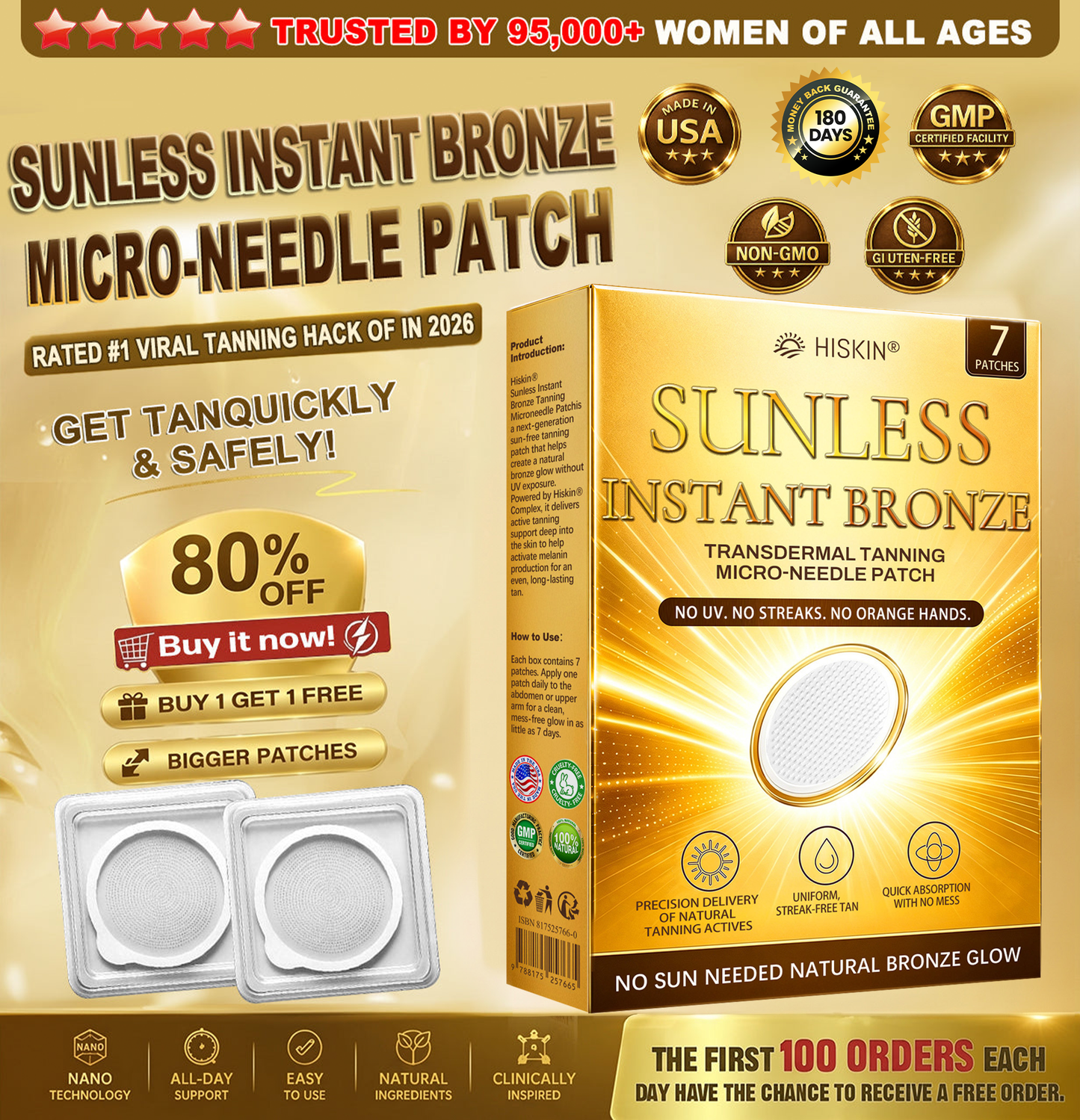 ☀️𝑶𝒇𝒇𝒊𝒄𝒊𝒂𝒍 𝑺𝒕𝒐𝒓𝒆 | ☀️ 𝐇𝐢𝐬𝐤𝐢𝐧® 𝐒𝐮𝐧𝐥𝐞𝐬𝐬 𝐈𝐧𝐬𝐭𝐚𝐧𝐭 𝐁𝐫𝐨𝐧𝐳𝐞 𝐓𝐚𝐧𝐧𝐢𝐧𝐠 𝐌𝐢𝐜𝐫𝐨𝐧𝐞𝐞𝐝𝐥𝐞 𝐏𝐚𝐭𝐜𝐡 🇺🇸 (𝐉𝐮𝐬𝐭 𝐨𝐧𝐜𝐞 𝐚 𝐝𝐚𝐲) 𝐕𝐢𝐬𝐢𝐛𝐥𝐞 𝐁𝐫𝐨𝐧𝐳𝐞 𝐆𝐥𝐨𝐰 𝐢𝐧 𝟕 𝐃𝐚𝐲𝐬 ✅ 𝐍𝐨 𝐔𝐕, 𝐍𝐨 𝐎𝐫𝐚𝐧𝐠𝐞, 𝐍𝐨 𝐒𝐭𝐫𝐞𝐚𝐤𝐬, 𝐍𝐨 𝐃𝐇𝐀, 𝐍𝐨 𝐌𝐞𝐬𝐬.